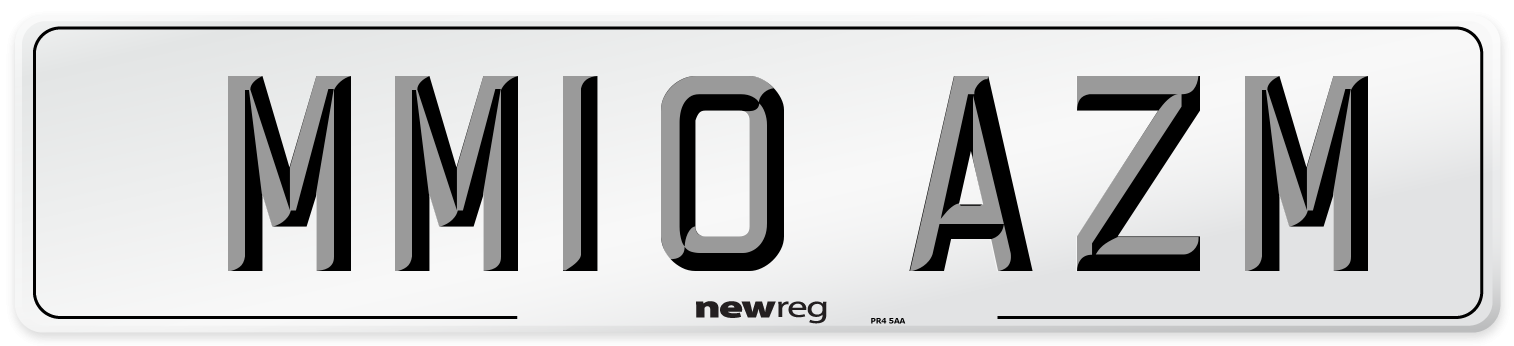 MM10 AZM Number Plate from New Reg